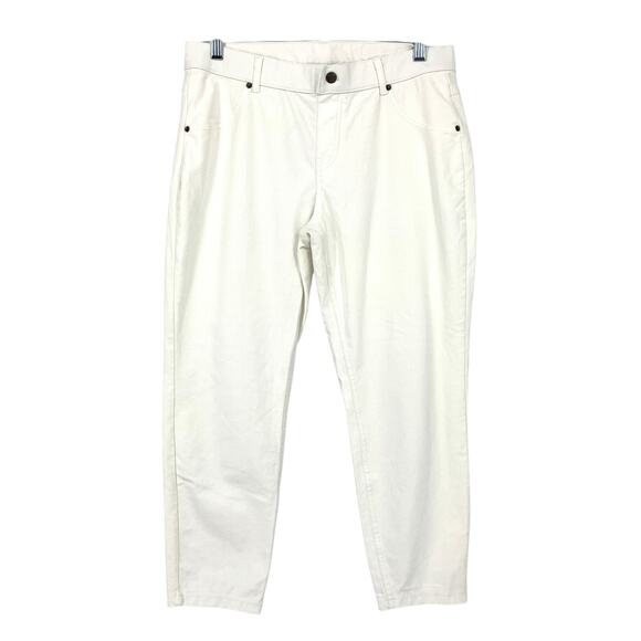 Hue Denim Leggings Womens Size Large White Pull On Elastic Waist - Picture 1 of 6
